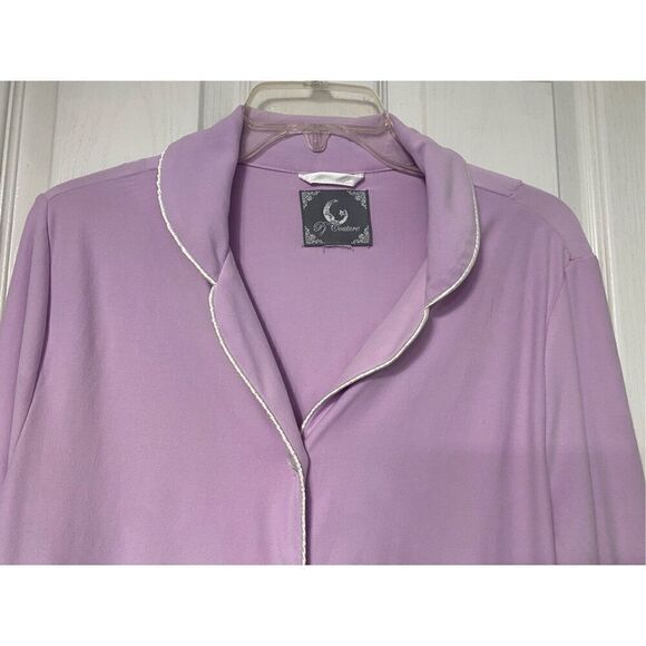 PJ Couture Cozy and Plush Women’s Pajama Set 2Pcs. Sz L Lt Purple 5-Button Front - Picture 5 of 7